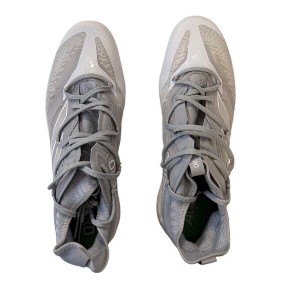 Adidas Adizero Afterburner Baseball Cleats Size 13.5 Gray White Metal Spikes NWT - Picture 3 of 7